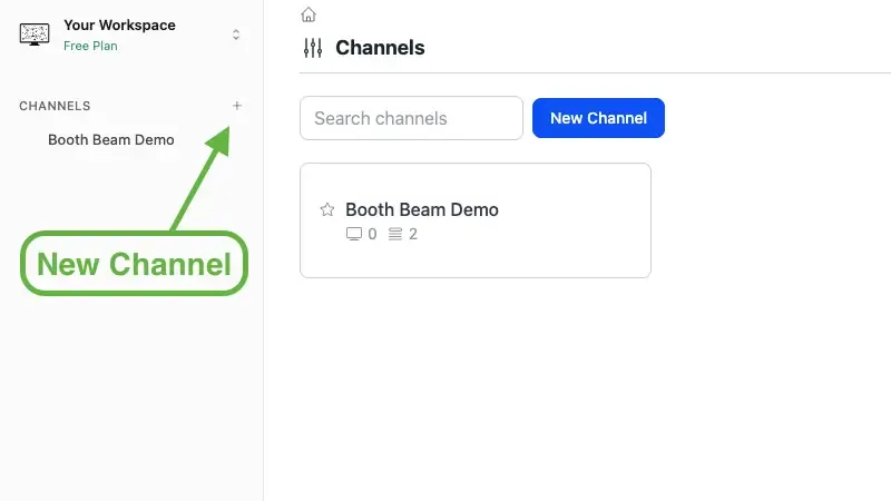 New Channel in Sidebar