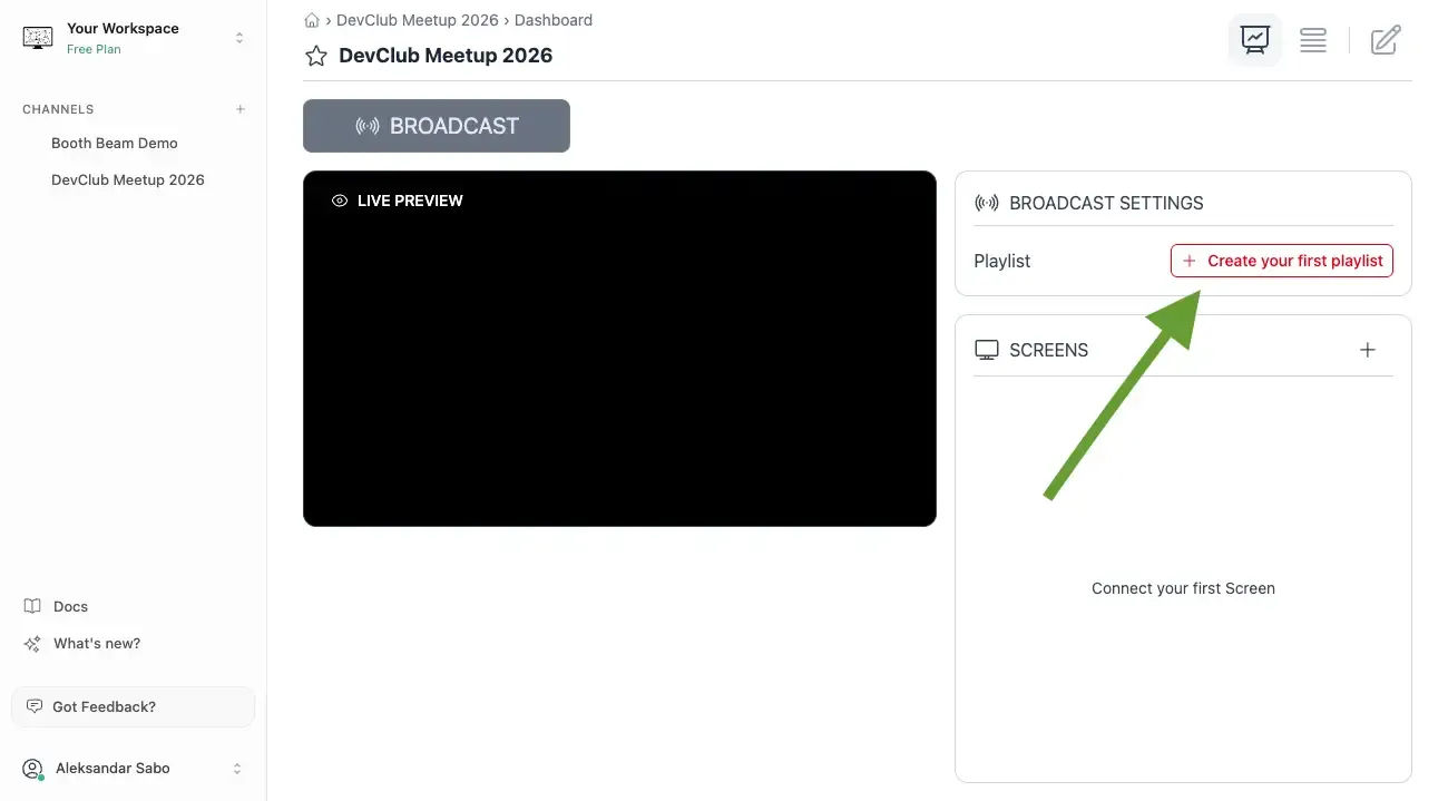 Channel dashboard